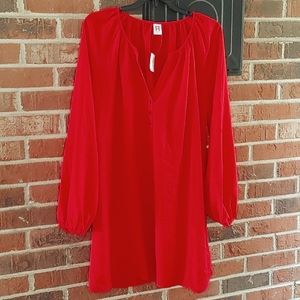 A by Amanda Red Split Neck  Mini Dress Size L
